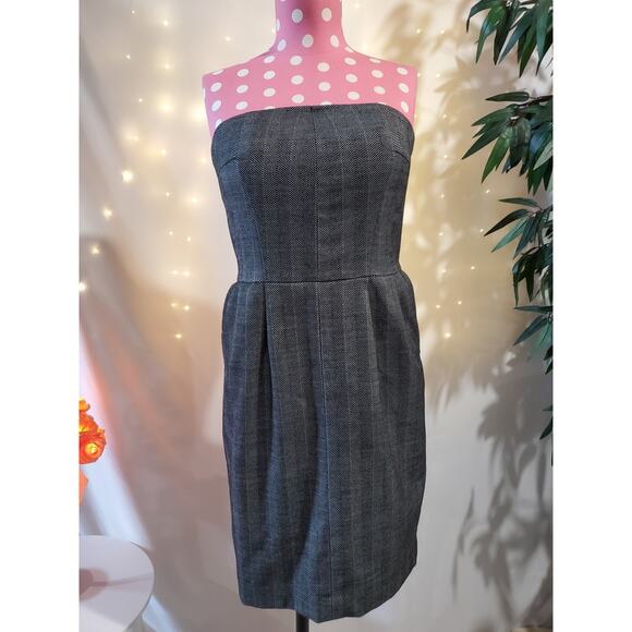 Express Dresses & Skirts - Express Herringbone Wool Blend Strapless Dress Women's Size XS Career Business
